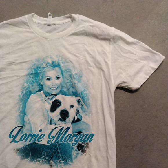 Lorrie Morgan White Cotton T Shirt Size Small Signed Next Level - Picture 2 of 12
